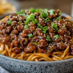 Mongolian ground beef noodles recipe picture