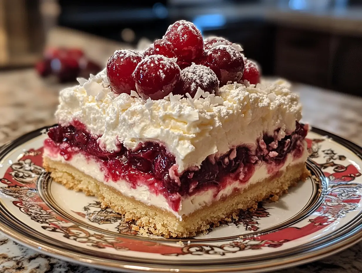 cherries in the snow recipe in plate