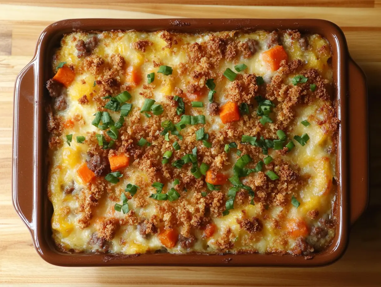 Breakfast casserole without eggs recipe picture