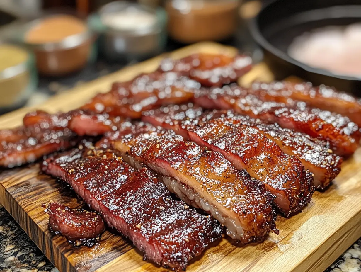 Venison Bacon Recipe in the kitchen