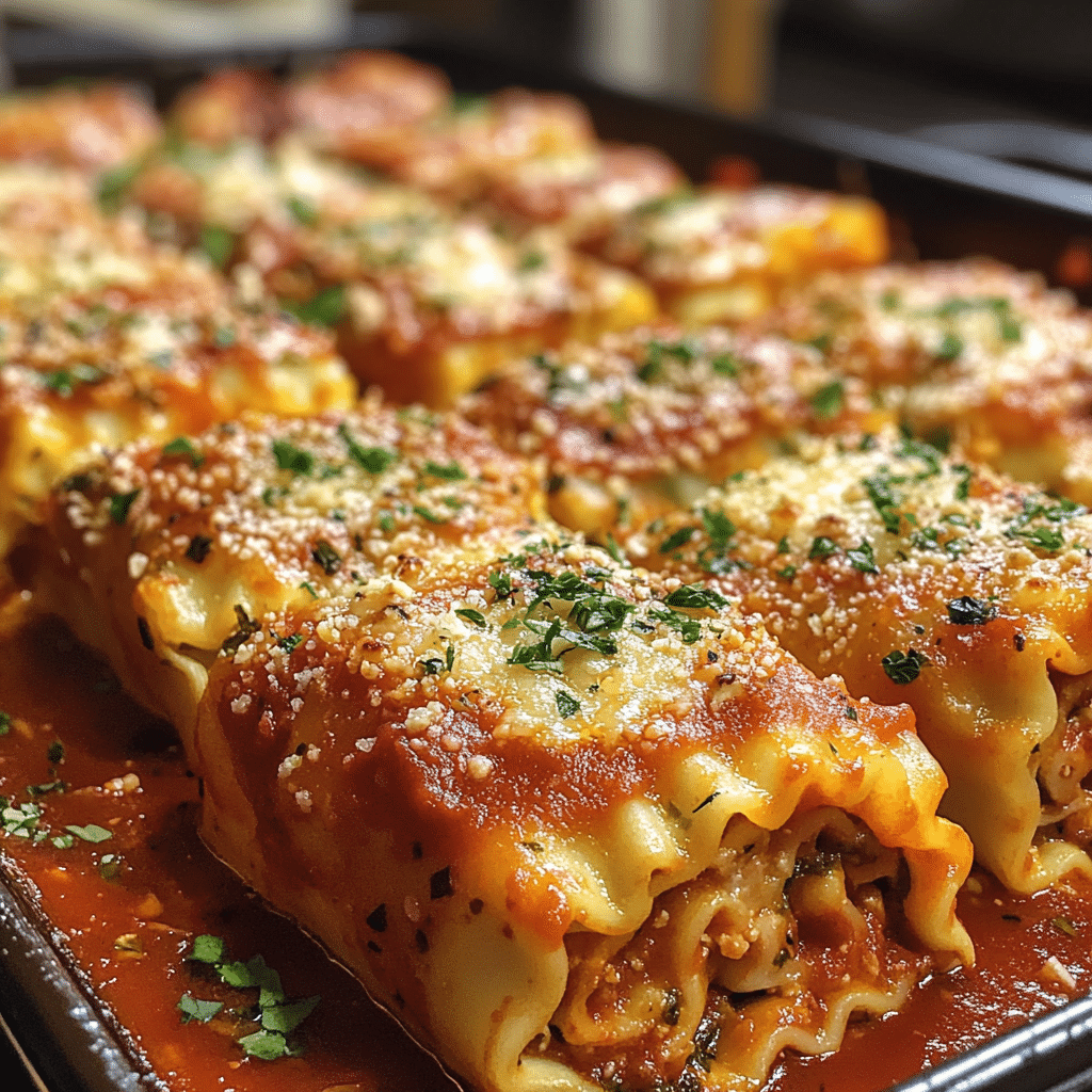 Savory Lasagna Rolls Filled with Rich Cheese and Herbs