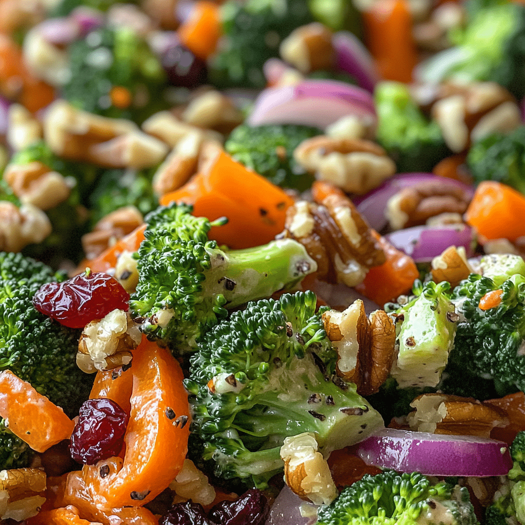 Crunchy Broccoli Salad with Tangy Dressing and Nuts