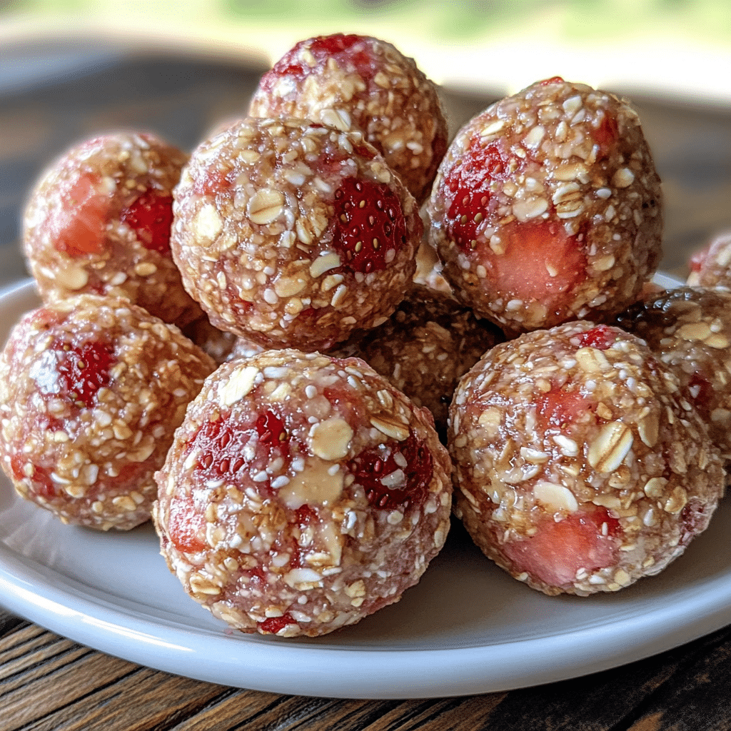 No-Bake Strawberry Cheesecake Energy Bites