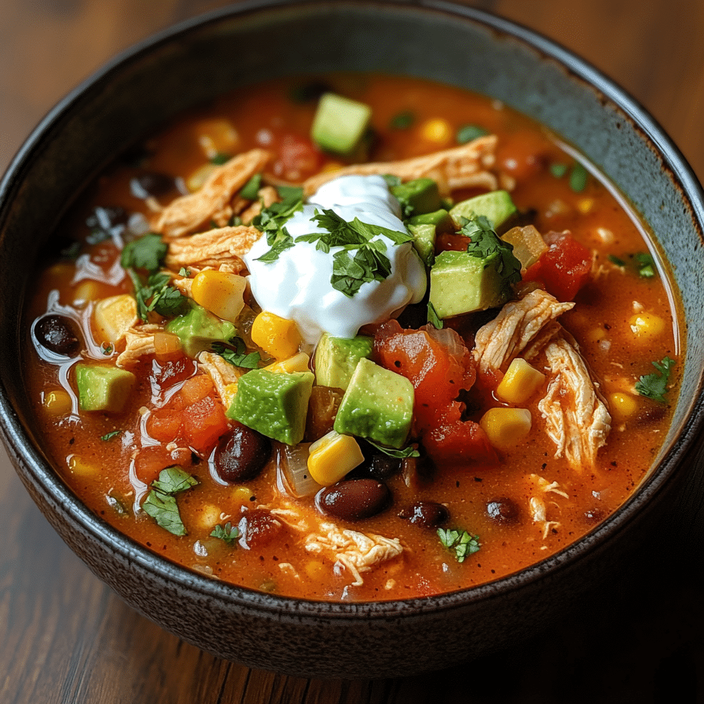 Savory Chicken Taco Soup