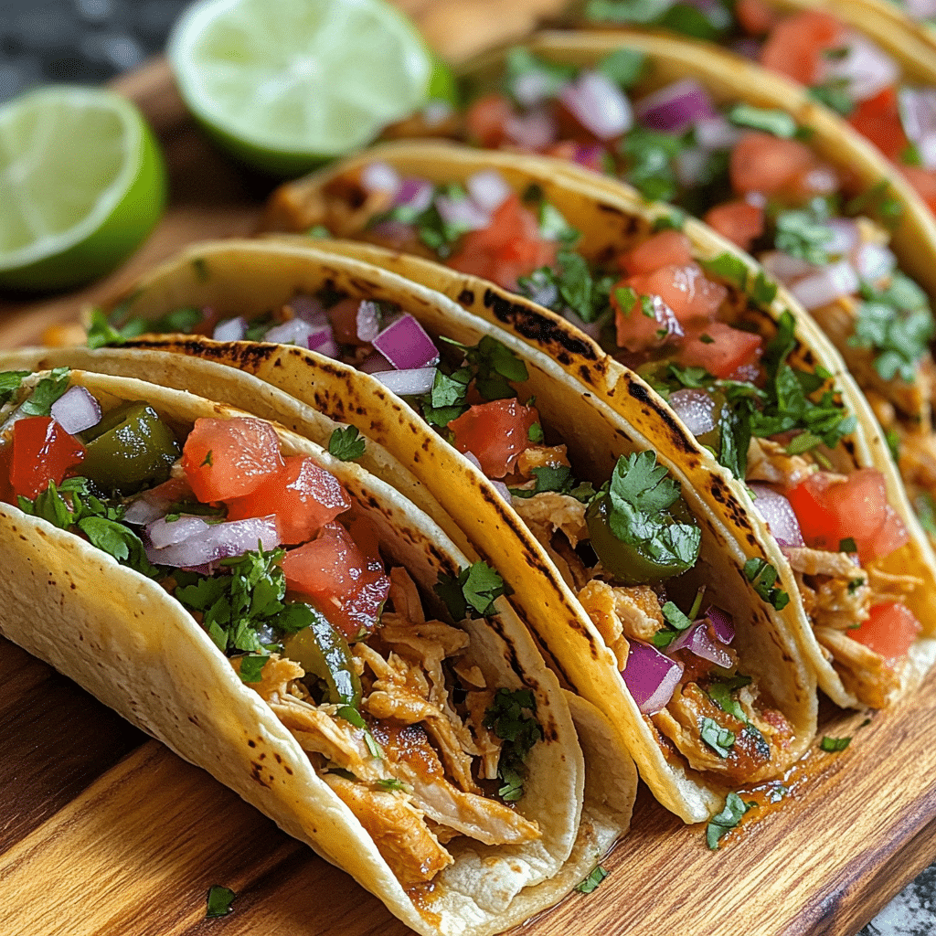 Creamy Queso Chicken Tacos