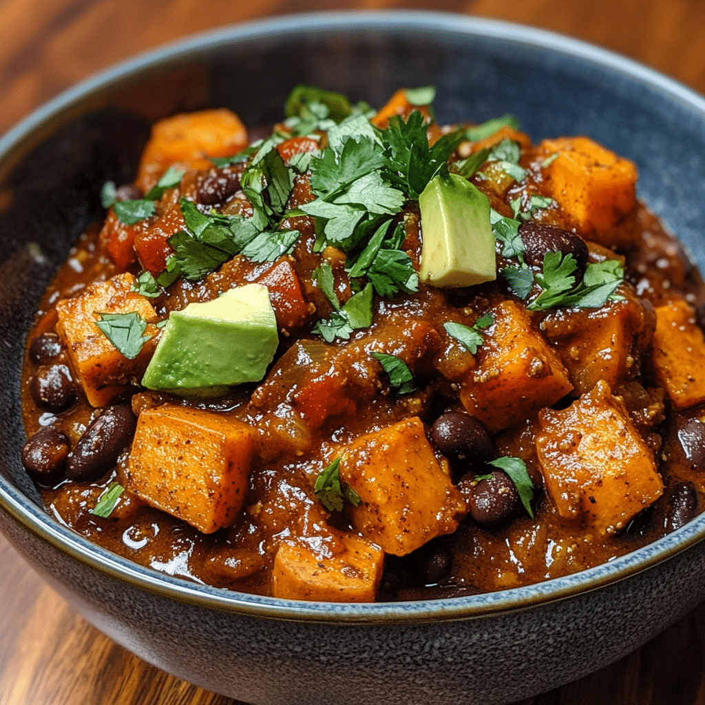 Savory Sweet Potato Crock Pot Chili with Spices Twist