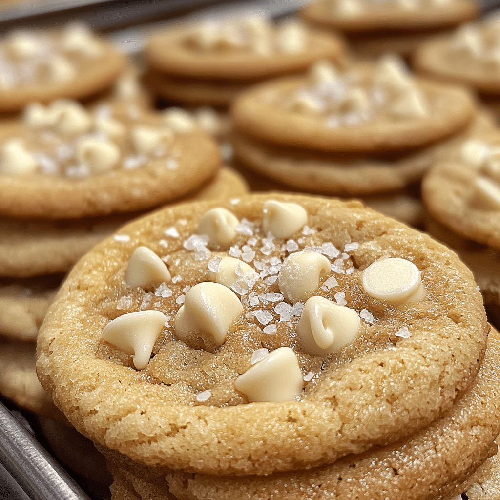 Decadent White Chocolate Chip Cookies with Sea Salt Twist