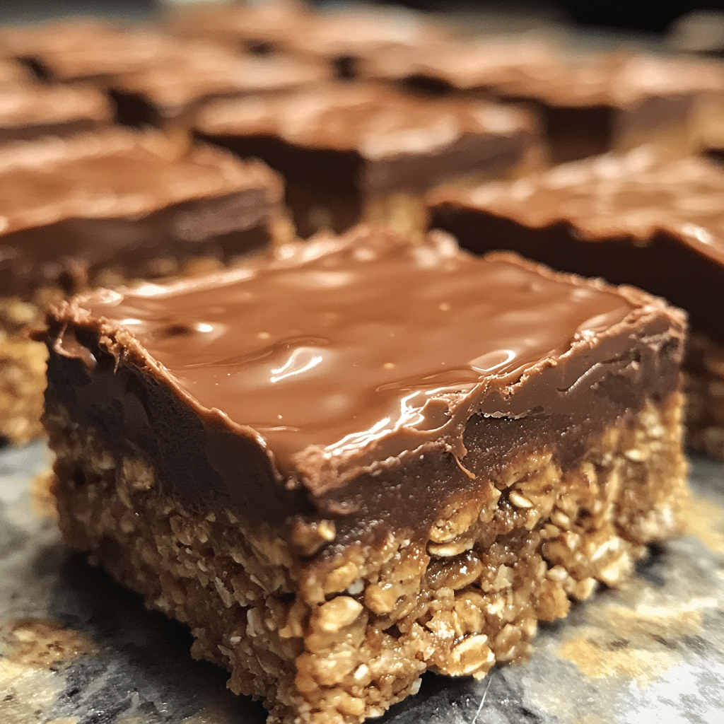 No-Bake Chocolate Peanut Butter Oat Bars