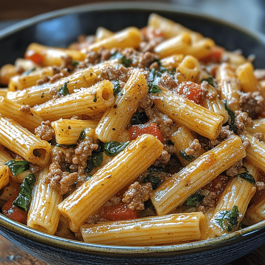 Savory Ground Beef Pasta with Hidden Veggies & Creamy Sauce