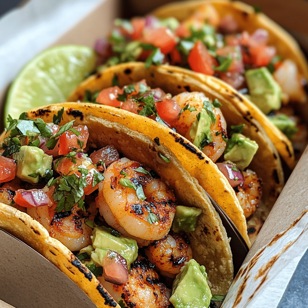 Zesty Grilled Shrimp Tacos with Avocado Lime Salsa