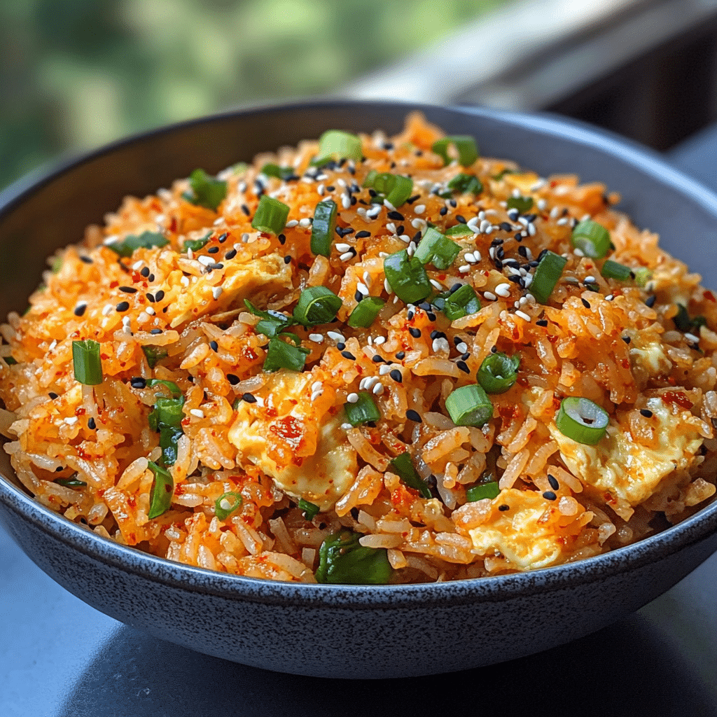 Savory Kimchi Fried Rice with a Touch of Coconut Cream