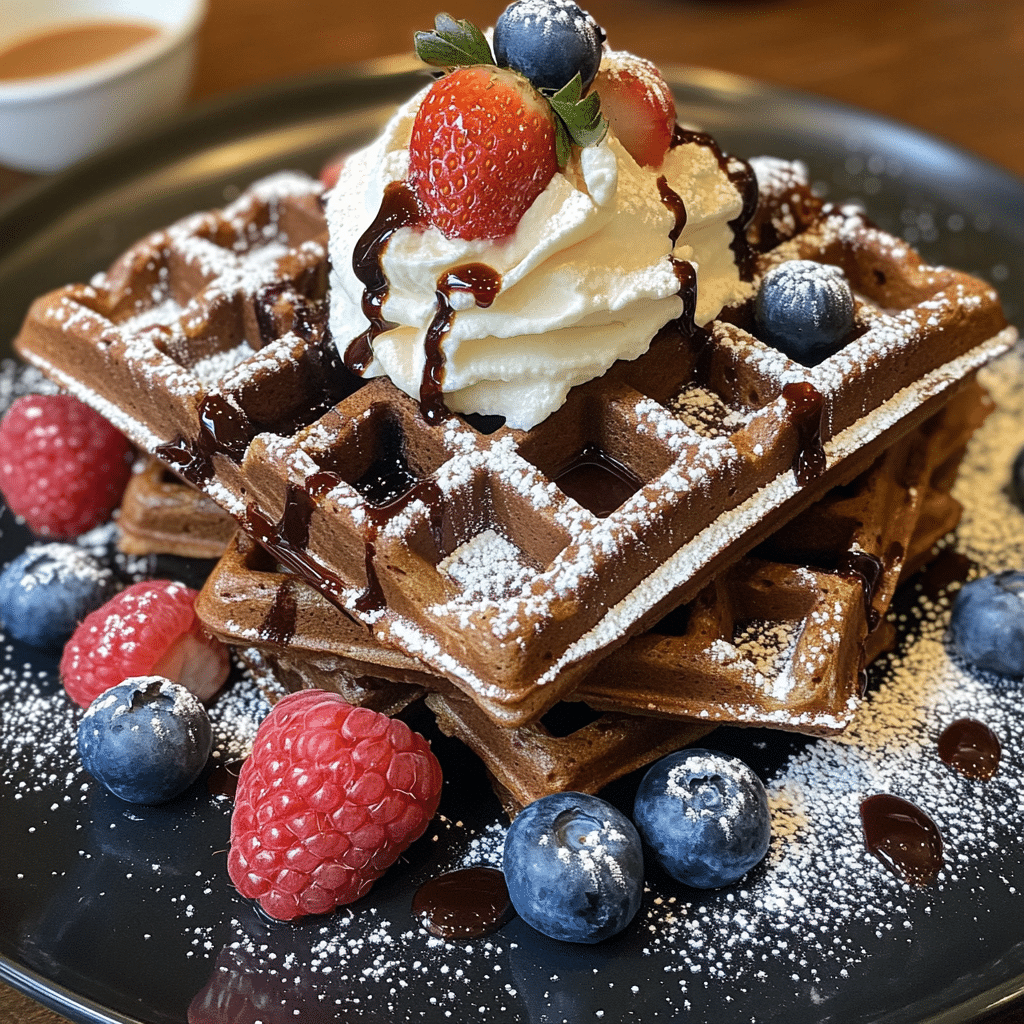 Indulgent Chocolate Waffles with Espresso Infusion