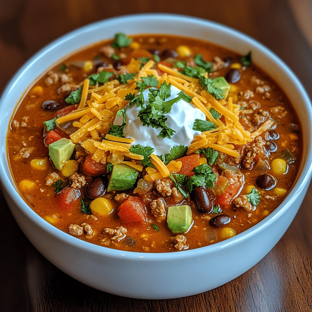 Hearty Beef Taco Soup