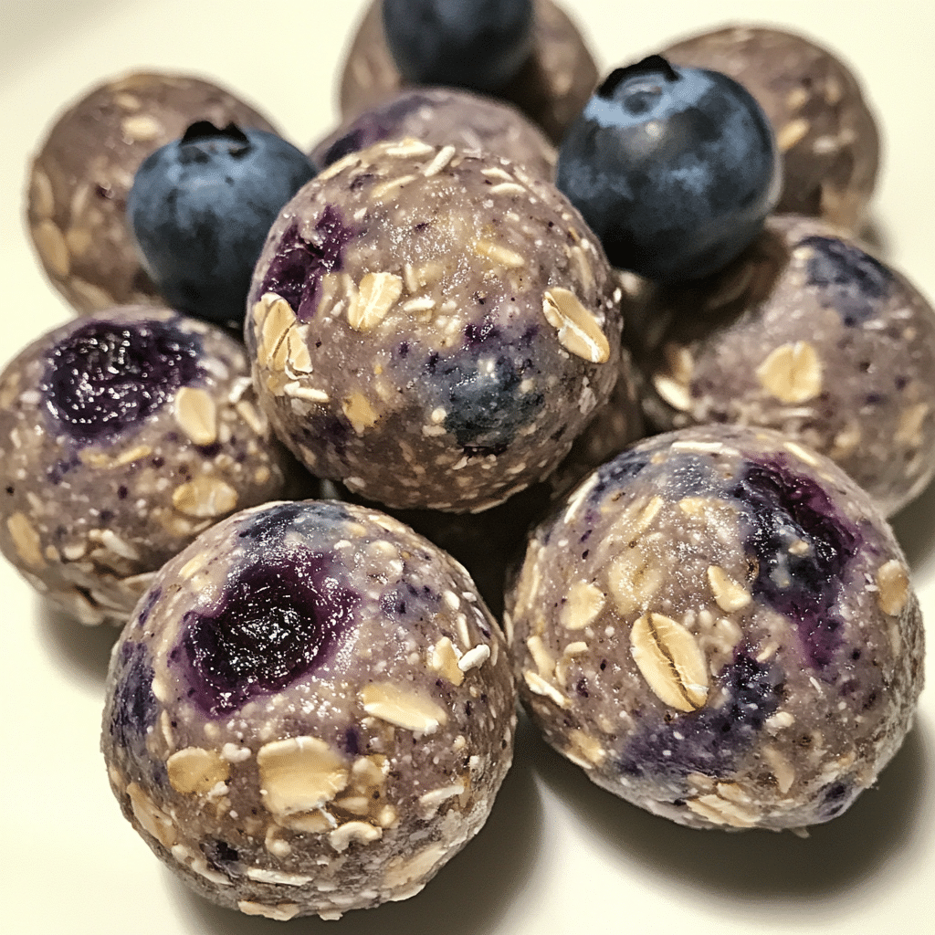 No-Bake Blueberry Cheesecake Energy Bites