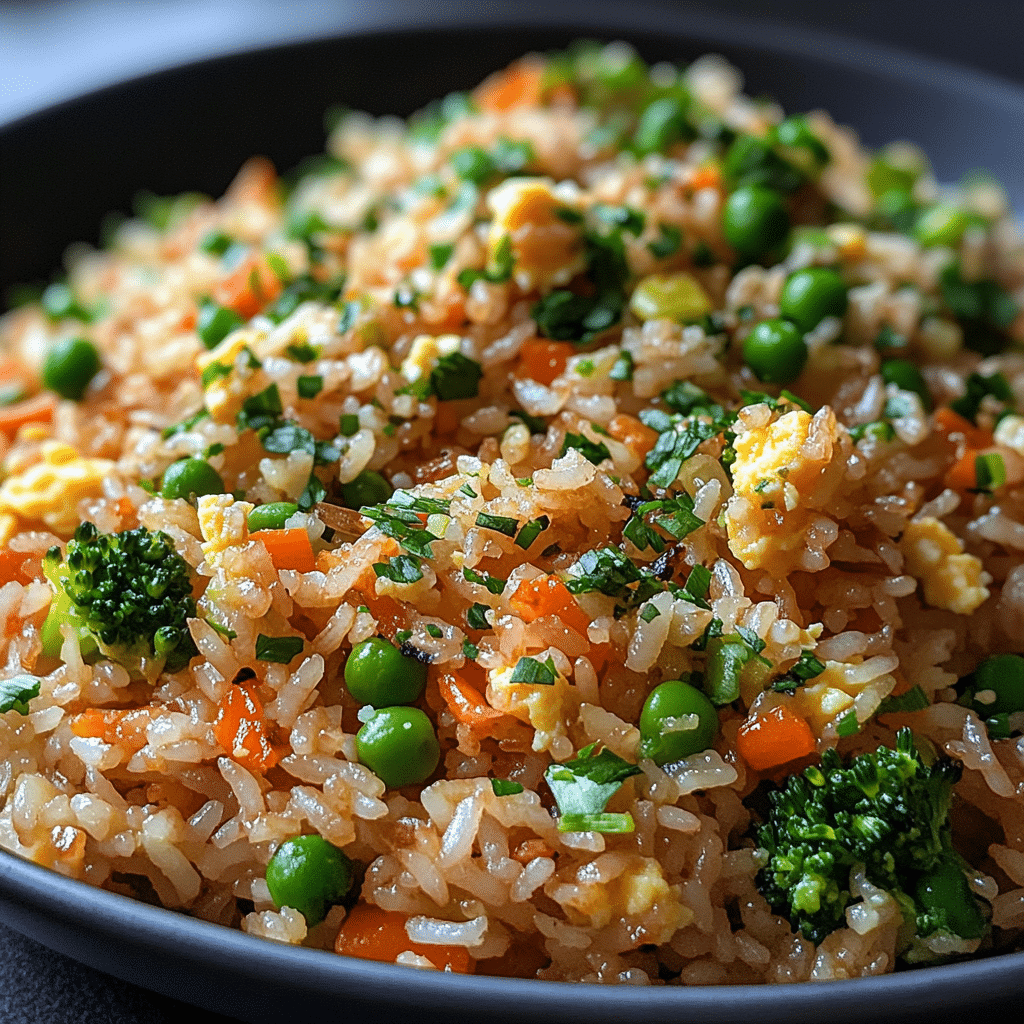 Savory Golden Fried Rice with Colorful Veggie Medley