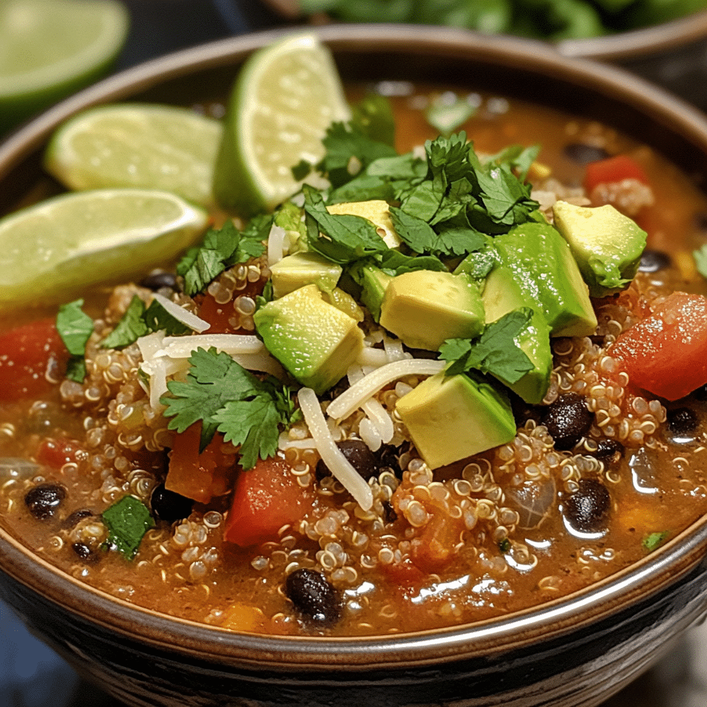 Nutritious Taco Soup with Quinoa & Avocado Twist