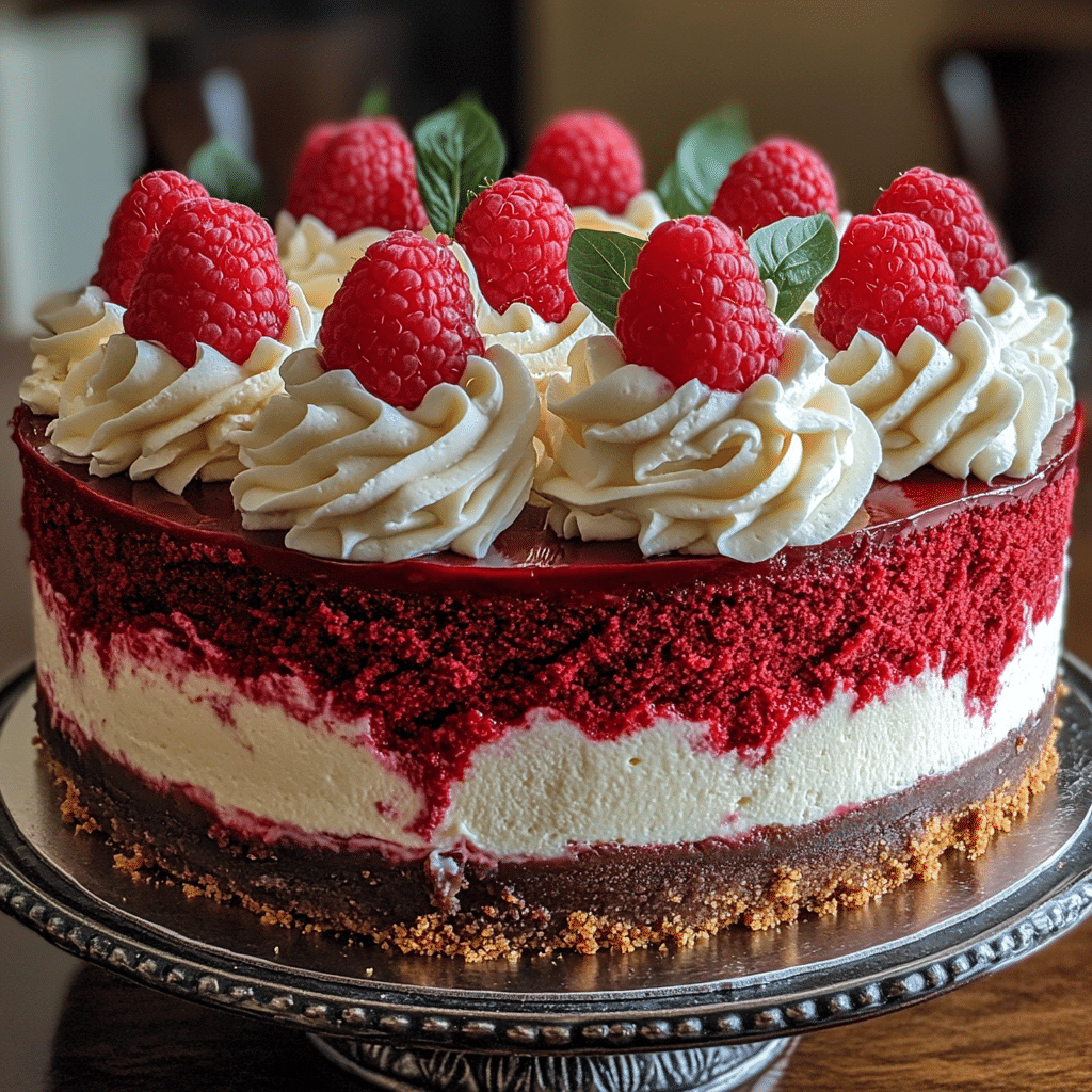 Indulgent Red Velvet Cheesecake with Creamy Swirls