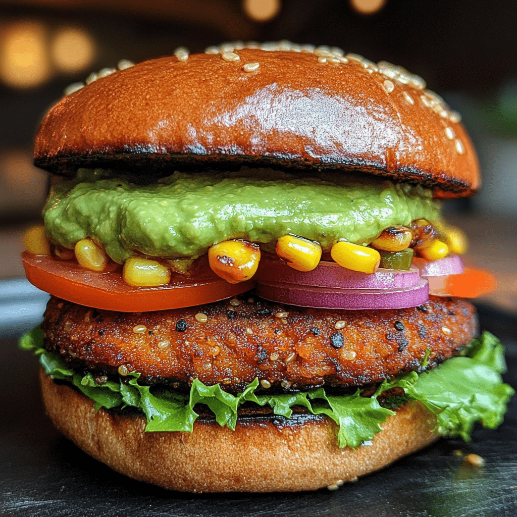Irresistible Quinoa Veg Burger with Spicy Avocado Sauce