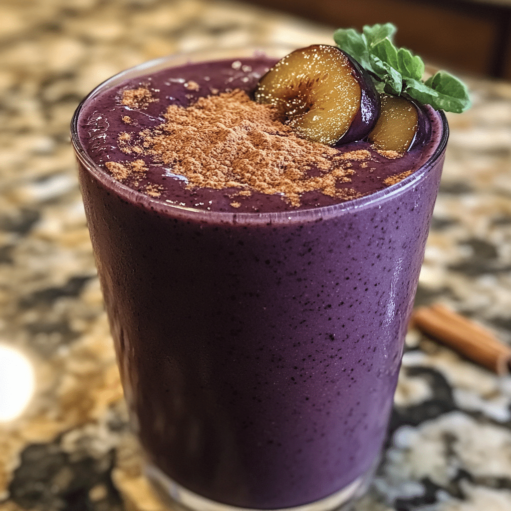Velvety Roasted Plum Cinnamon Smoothie Delight