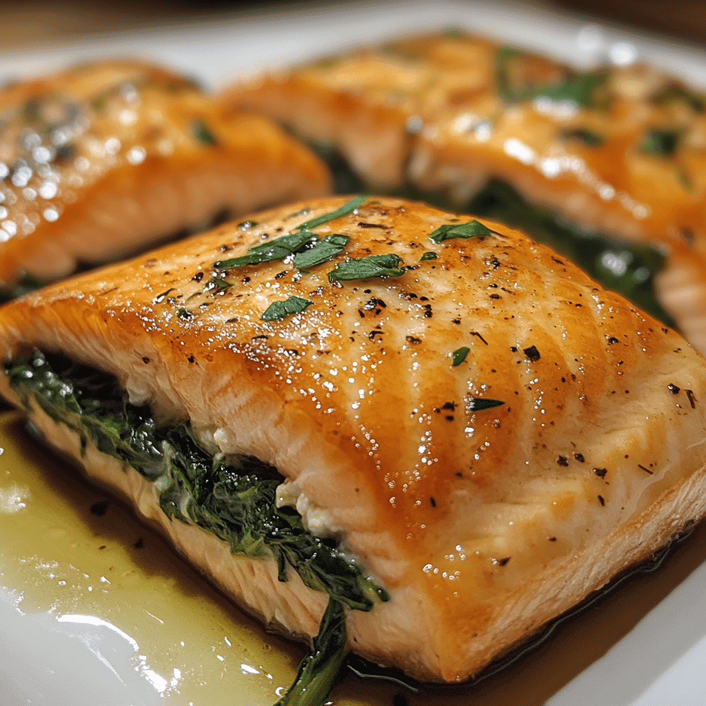 Savory Spinach-Feta Stuffed Salmon